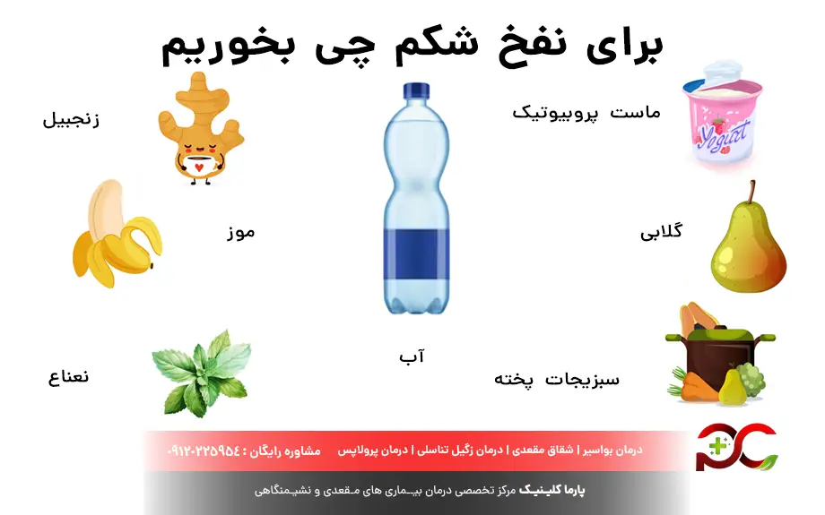 برای نفخ شکم چی بخوریم