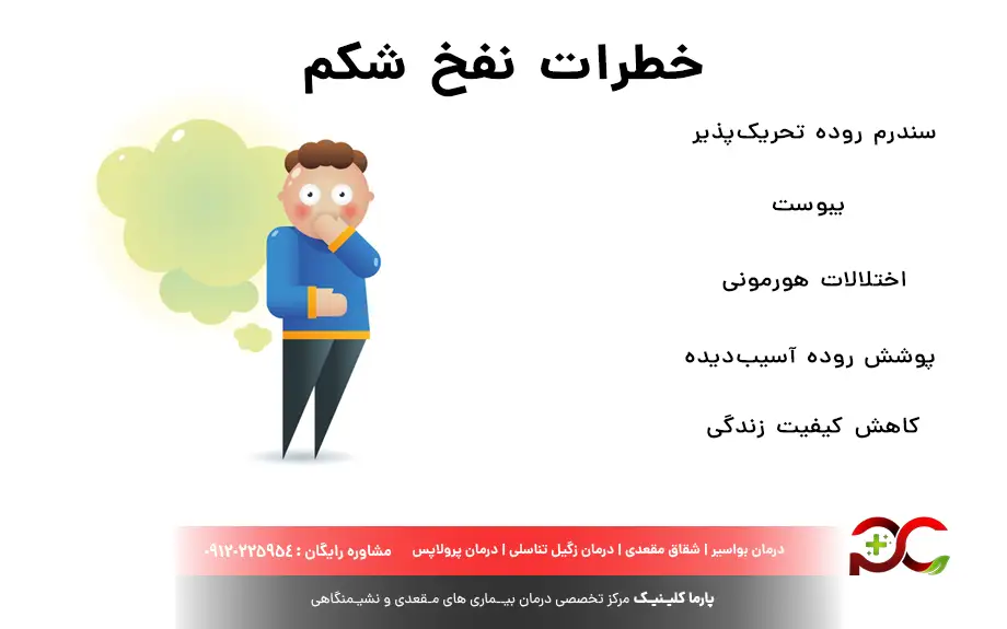 خطرات نفخ شکم